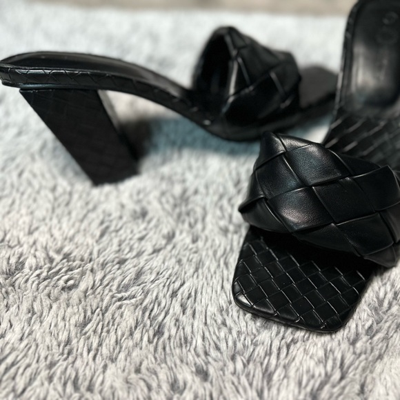 Rilista - Womens Square Open Toe Heeled Chunky Block Heels Braided Pumps - 7 1/2 - Picture 6 of 7